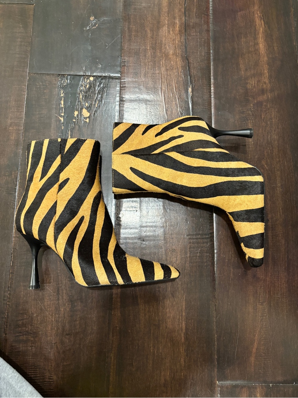 Mango Zebra-Print Pointed Toe Boots